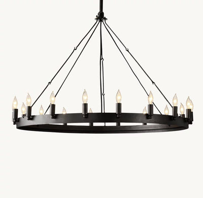 Camena Vintage Candelabra Round Chandelier - Cyran Lamps