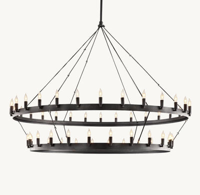 Camena Vintage Candelabra Two - Tier Chandelier - Cyran Lamps