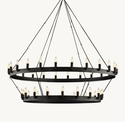 Camena Vintage Candelabra Two - Tier Chandelier - Cyran Lamps