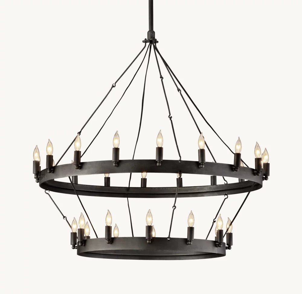 Camena Vintage Candelabra Two - Tier Chandelier - Cyran Lamps