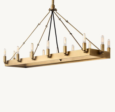 Camena Vintage Filament Rectangular Chandelier - Cyran Lamps