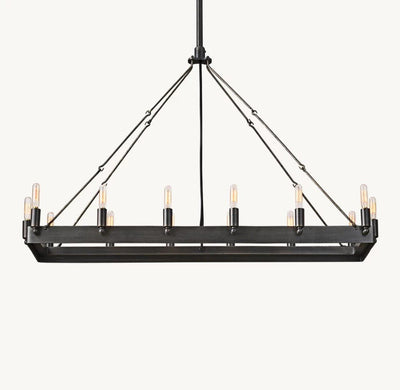 Camena Vintage Filament Rectangular Chandelier - Cyran Lamps