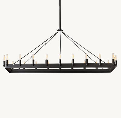 Camena Vintage Filament Rectangular Chandelier - Cyran Lamps