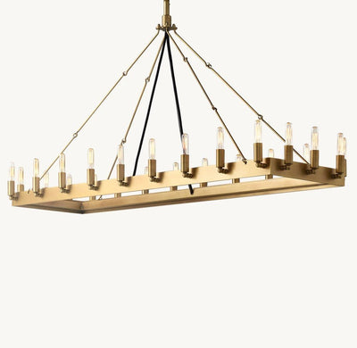 Camena Vintage Filament Rectangular Chandelier - Cyran Lamps