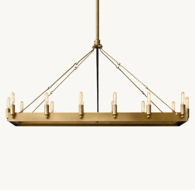 Camena Vintage Filament Rectangular Chandelier - Cyran Lamps