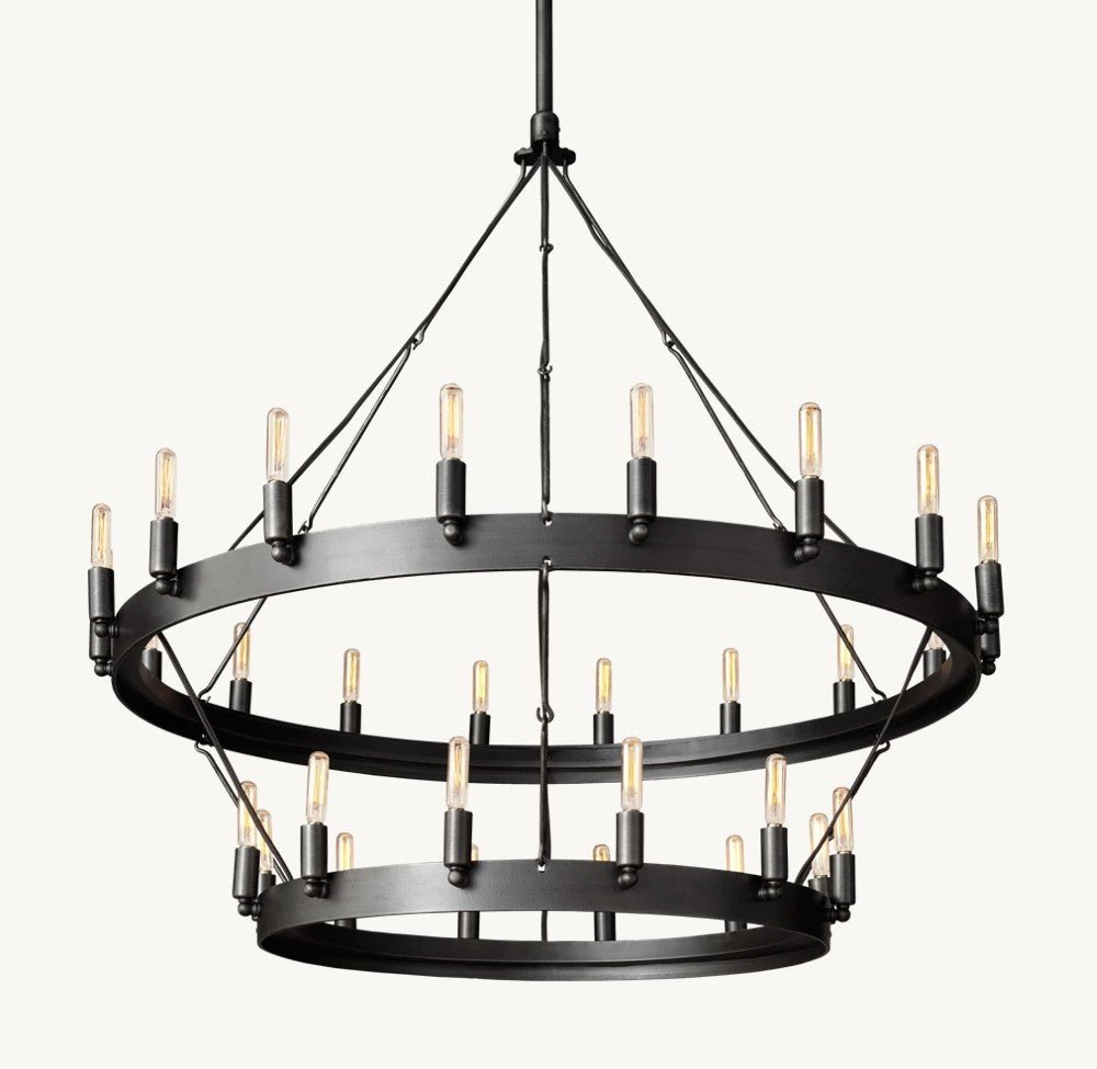 Camena Vintage Filament Two - Tier Chandelier - Cyran Lamps
