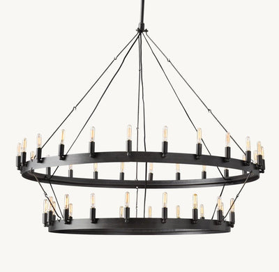 Camena Vintage Filament Two - Tier Chandelier - Cyran Lamps