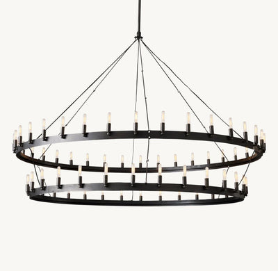 Camena Vintage Filament Two - Tier Chandelier - Cyran Lamps