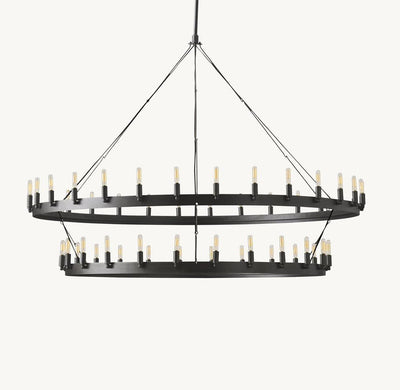Camena Vintage Filament Two - Tier Chandelier - Cyran Lamps