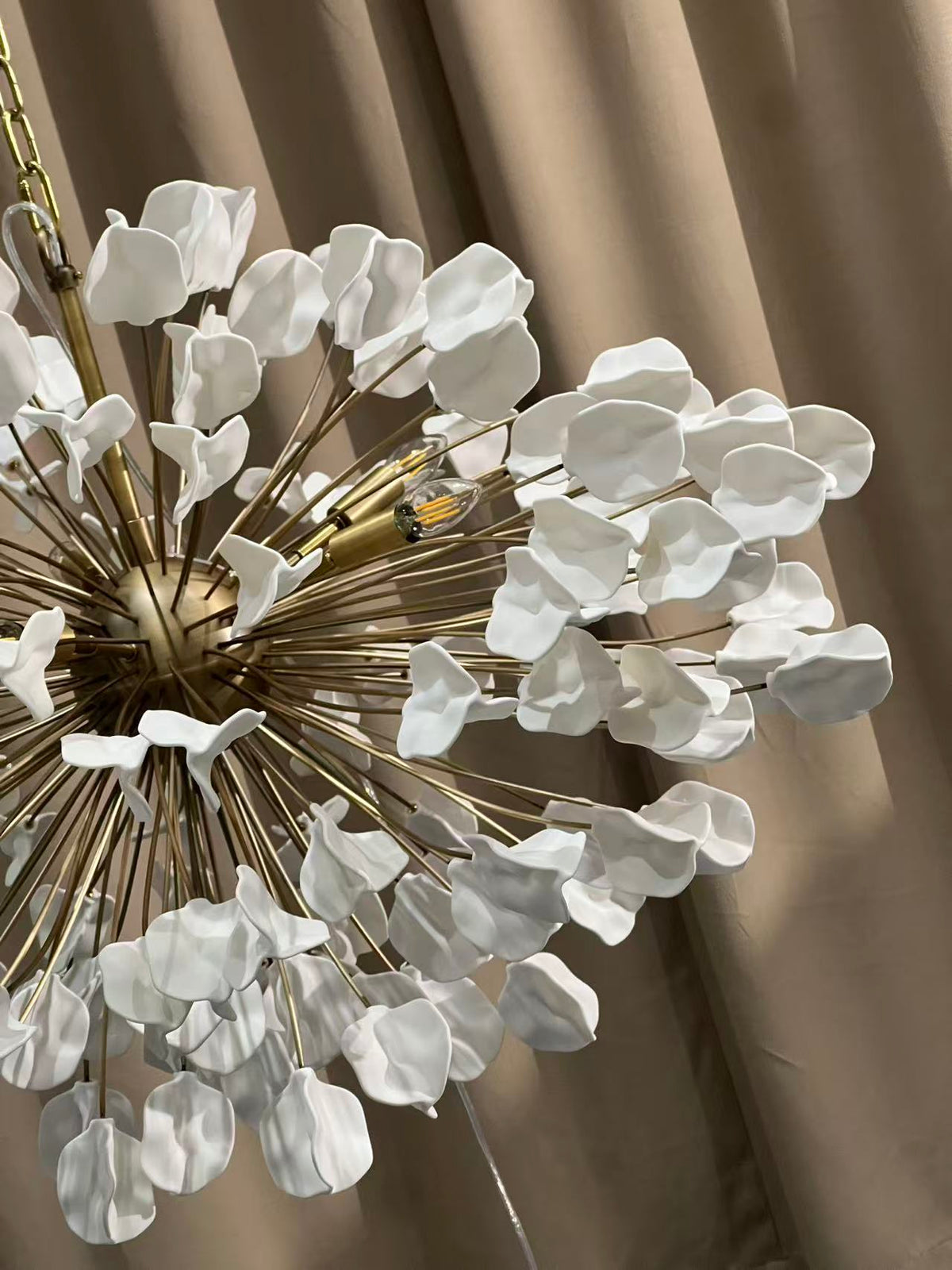 Lunaria Ceramic Leaves Chandelier 42''D