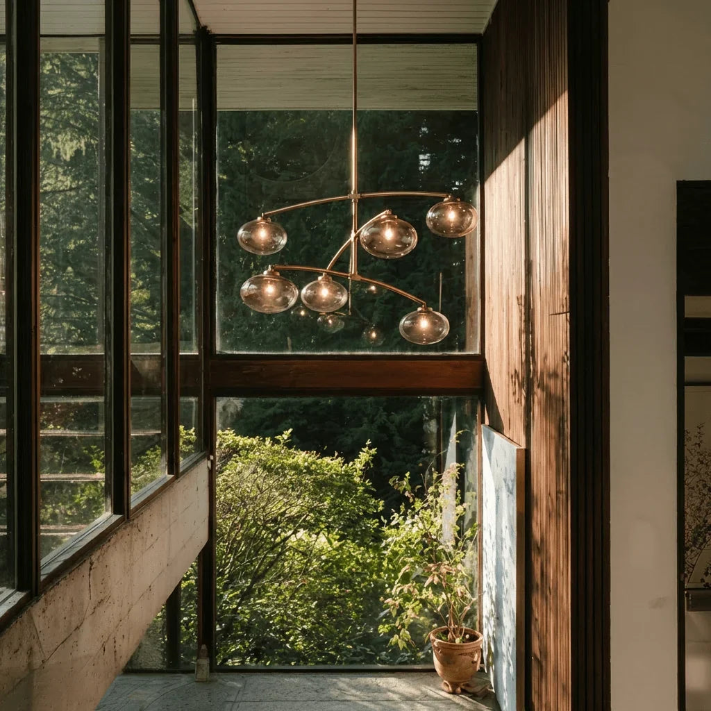 Cabrety Glass Mobile Round Chandelier