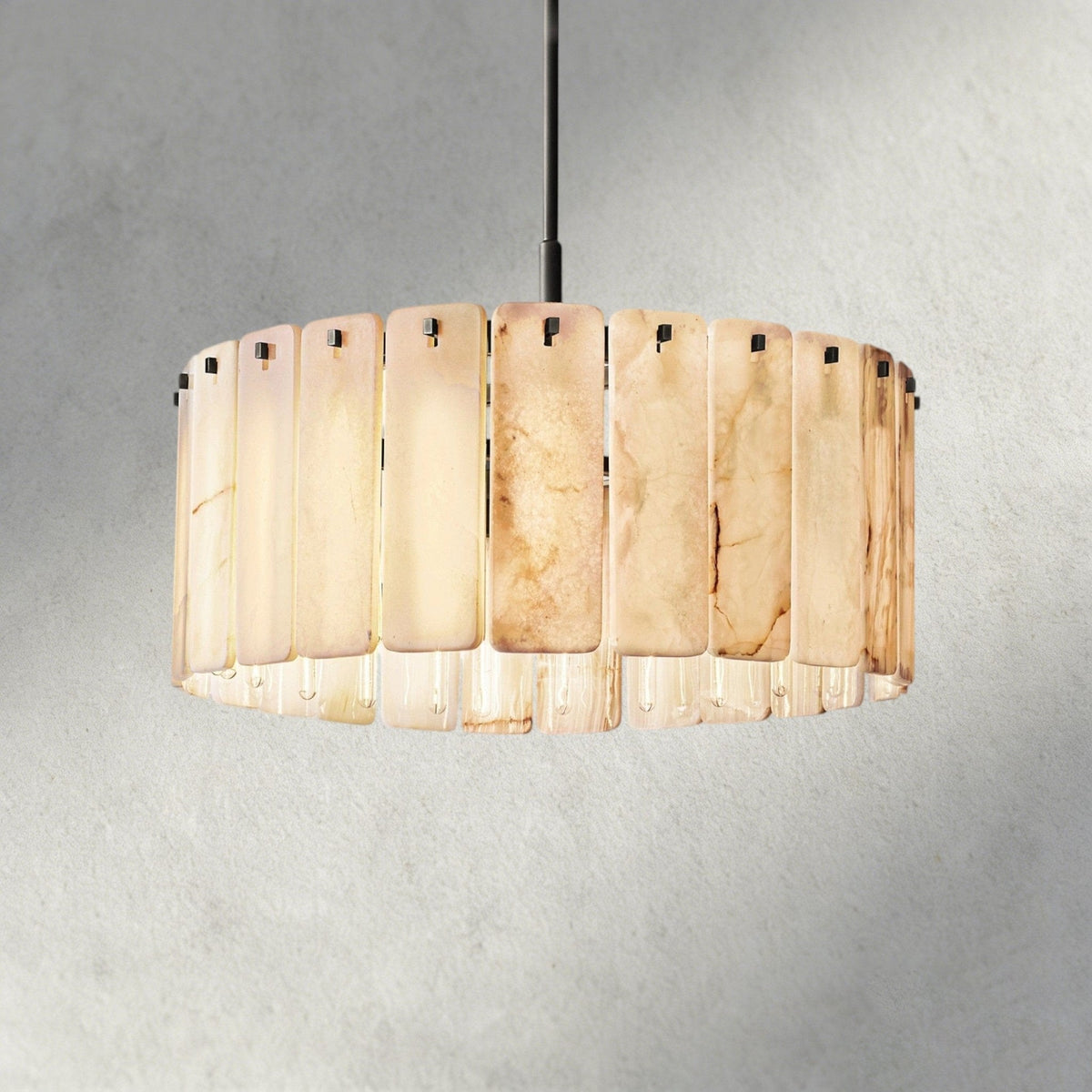 Celamotto Onyx Round Alabaster Chandelier 36". 48", 60" - Cyran Lamps