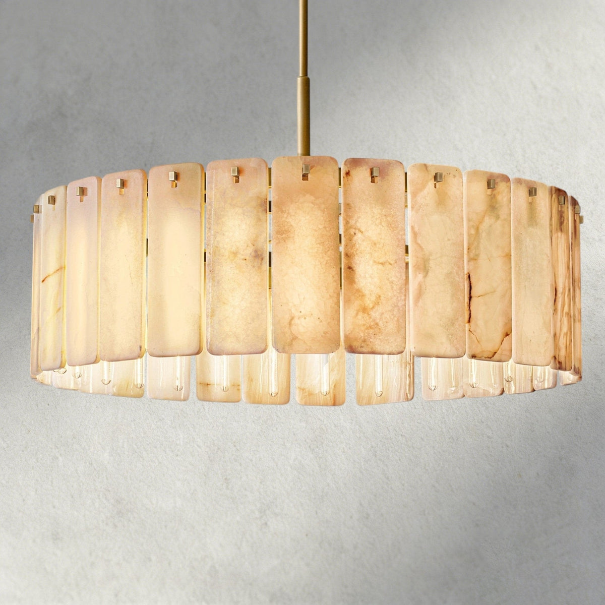 Celamotto Onyx Round Alabaster Chandelier 36". 48", 60" - Cyran Lamps