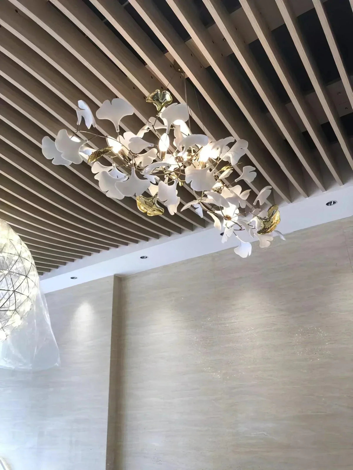 Ceramic Gingko Chandelier B - cyranlighting