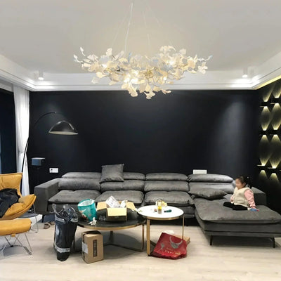 Ceramic Gingko Chandelier B - cyranlighting