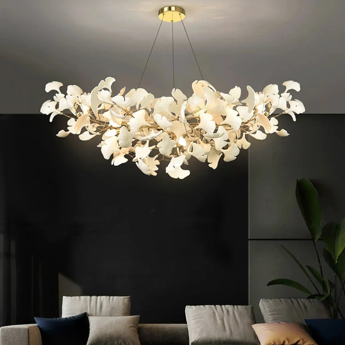Ceramic Gingko Chandelier B - cyranlighting