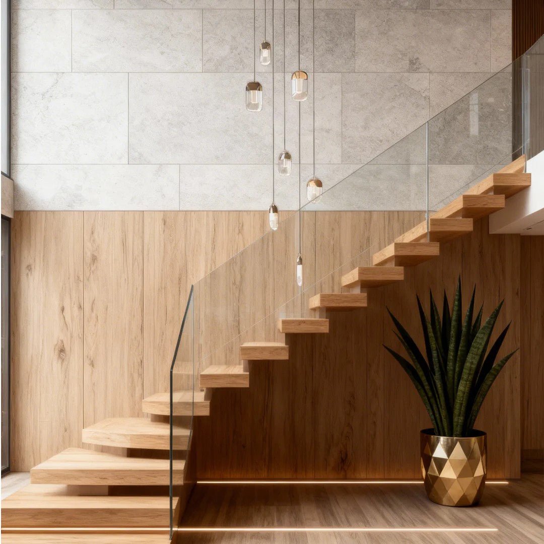 Chandelier for Staircase Full Copper Luxury Crystal Ceiling Light - Cyran Lamps