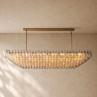 Chiaramn Glass Tired Rectangular Chandelier 54"74"