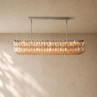 Chiaramn Glass Rectangular Chandelier