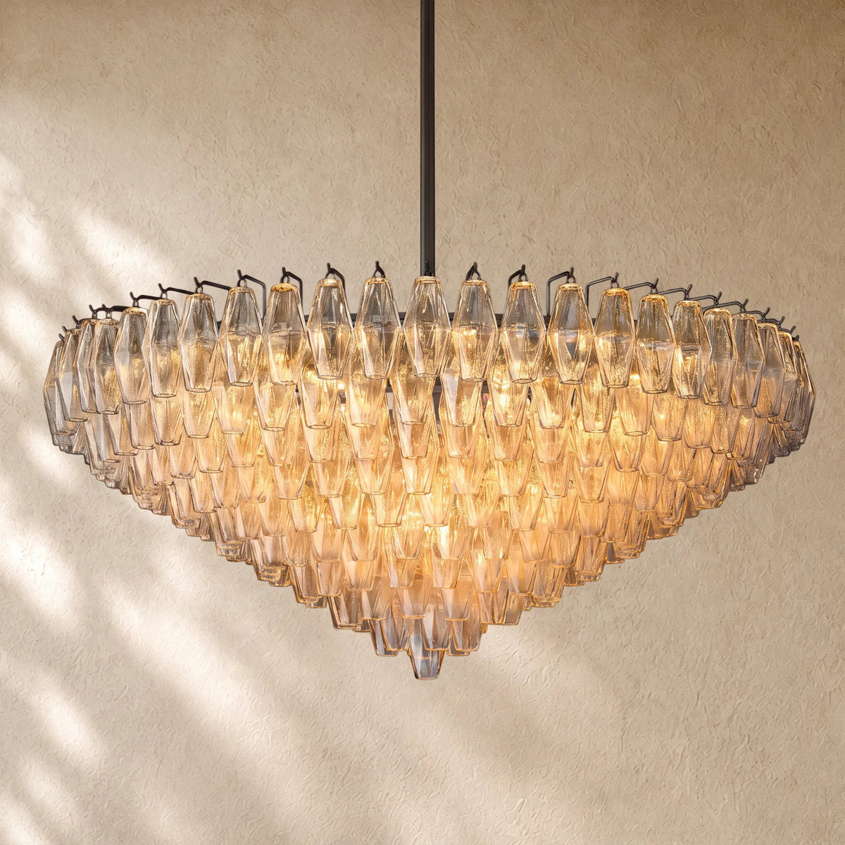 Chiaramn Glass Tiered Round Chandelier