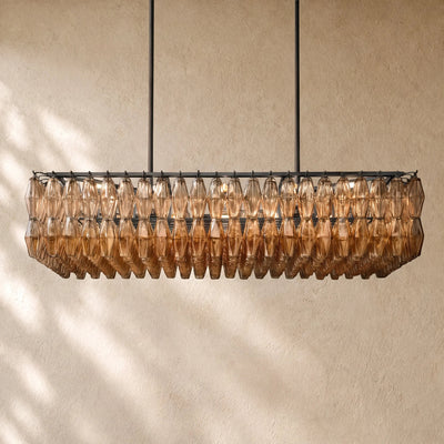 Chiaramn Glass Rectangular Chandelier