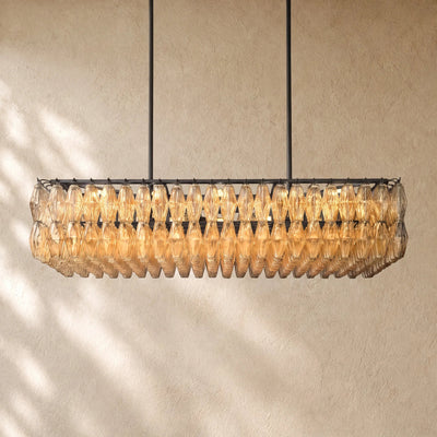 Chiaramn Glass Rectangular Chandelier