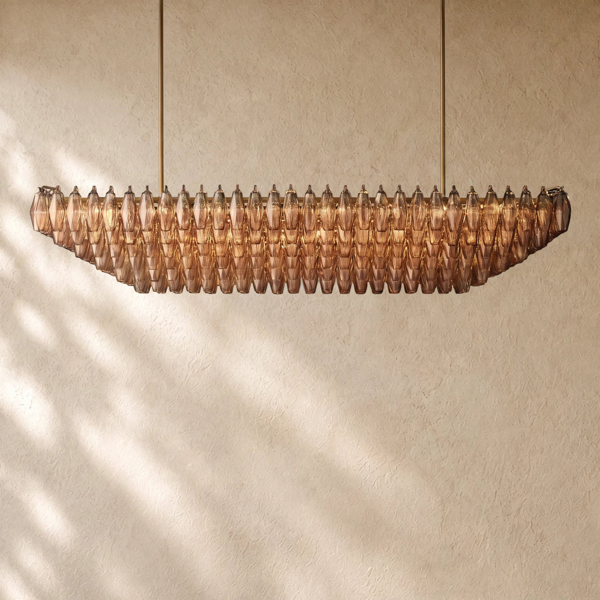 Chiaramn Glass Tired Rectangular Chandelier 54"74"