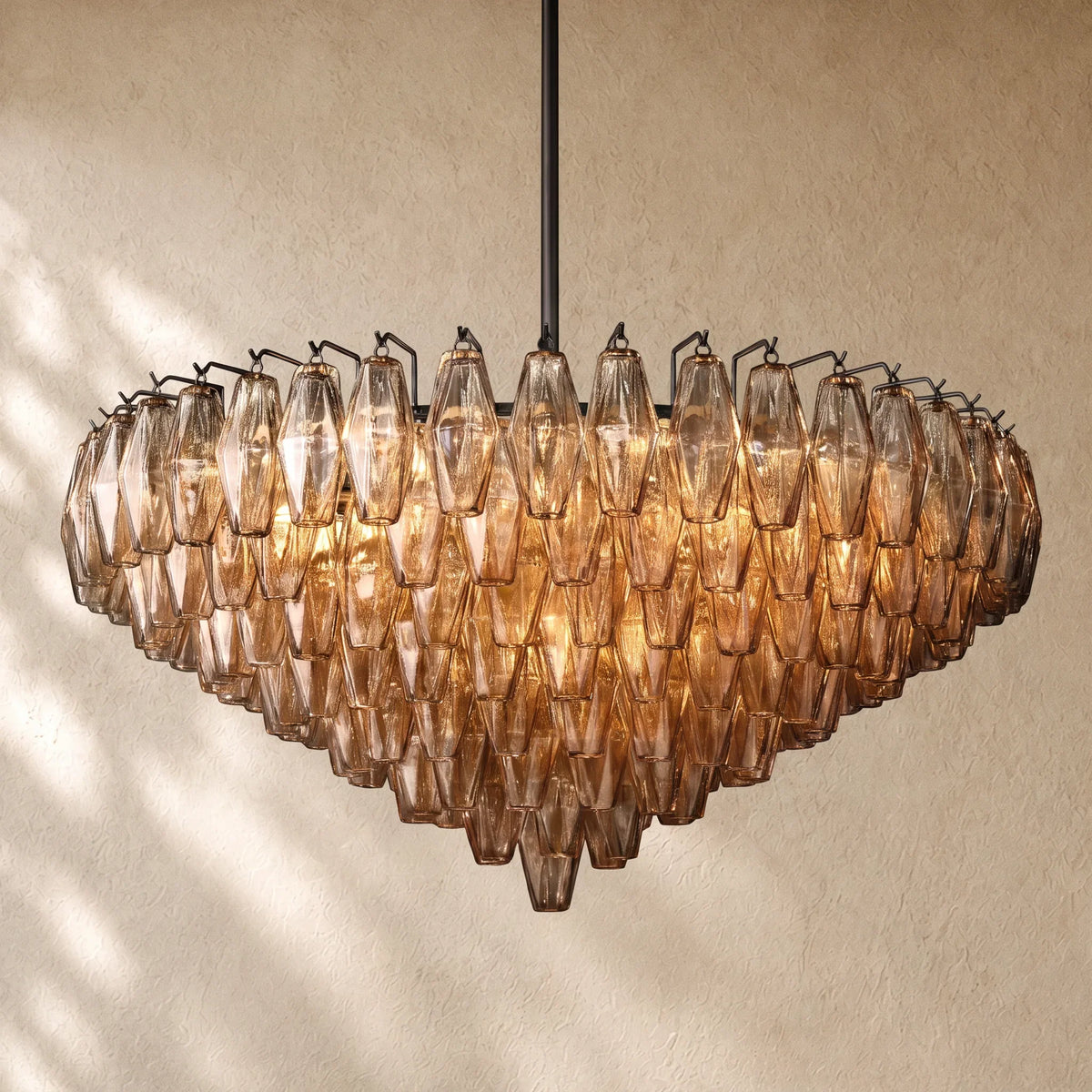 Chiaramn Glass Tiered Round Chandelier