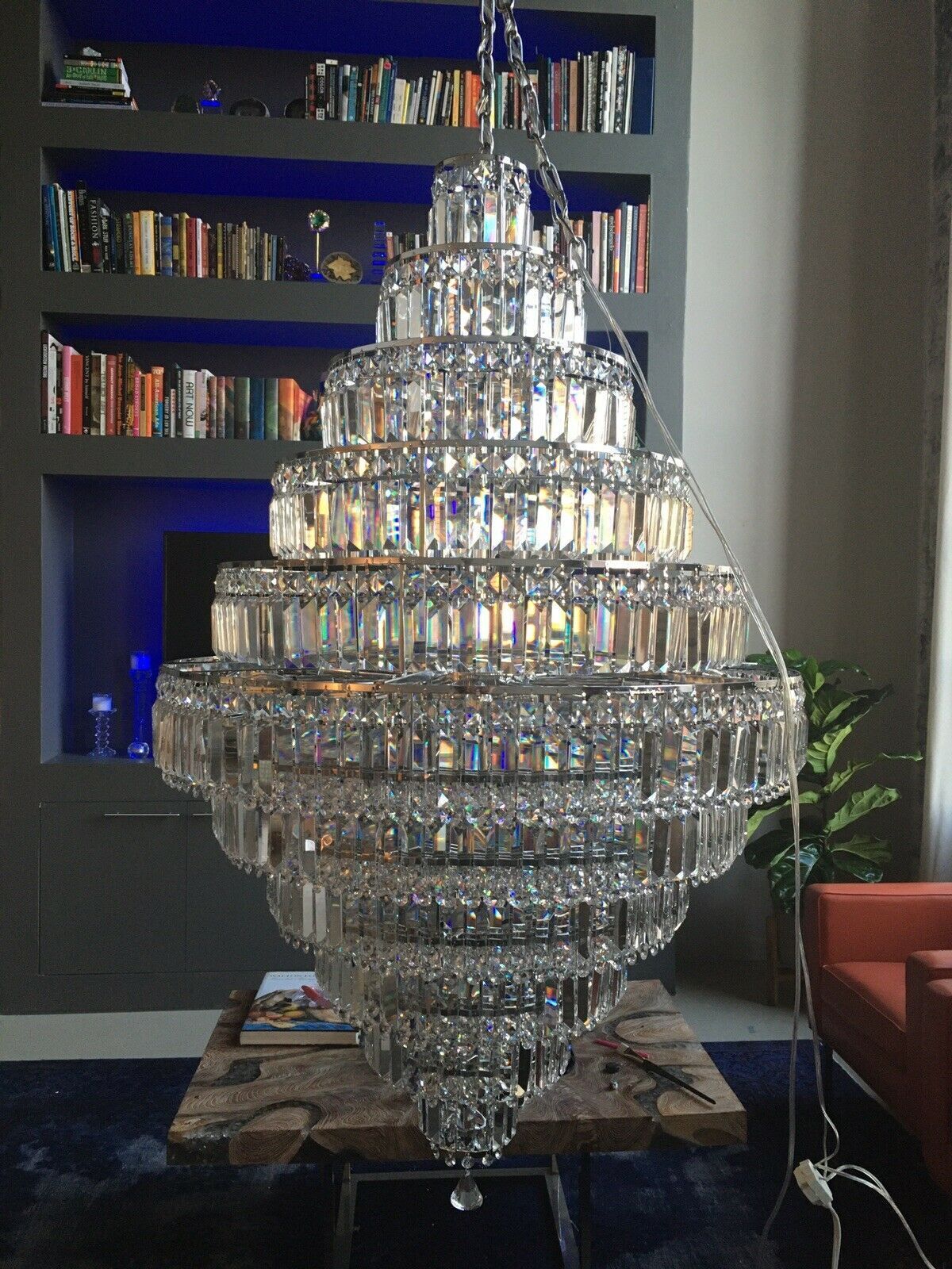 Chrome/ Silver/ Gold Extra Large Chandelier For Foyer Living Room Staircase Crystal Ceiling Lighting Fixture - cyranlamps