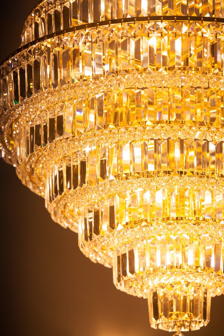 Chrome/ Silver/ Gold Extra Large Chandelier For Foyer Living Room Staircase Crystal Ceiling Lighting Fixture - cyranlamps