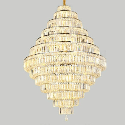 Chrome/ Silver/ Gold Extra Large Chandelier For Foyer Living Room Staircase Crystal Ceiling Lighting Fixture - cyranlamps