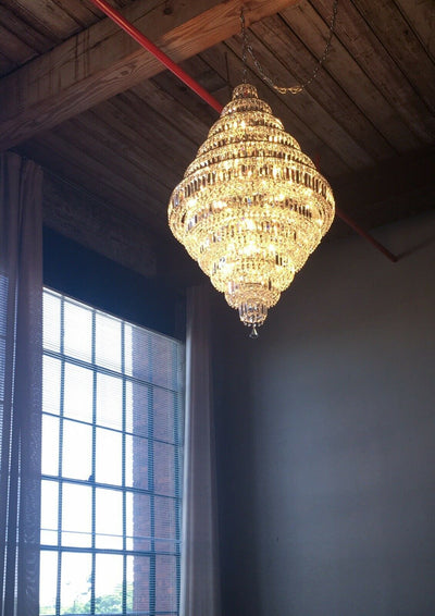 Chrome/ Silver/ Gold Extra Large Chandelier For Foyer Living Room Staircase Crystal Ceiling Lighting Fixture - cyranlamps