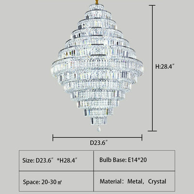 Chrome/ Silver/ Gold Extra Large Chandelier For Foyer Living Room Staircase Crystal Ceiling Lighting Fixture - cyranlamps