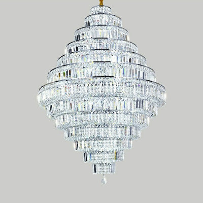 Chrome/ Silver/ Gold Extra Large Chandelier For Foyer Living Room Staircase Crystal Ceiling Lighting Fixture - cyranlamps