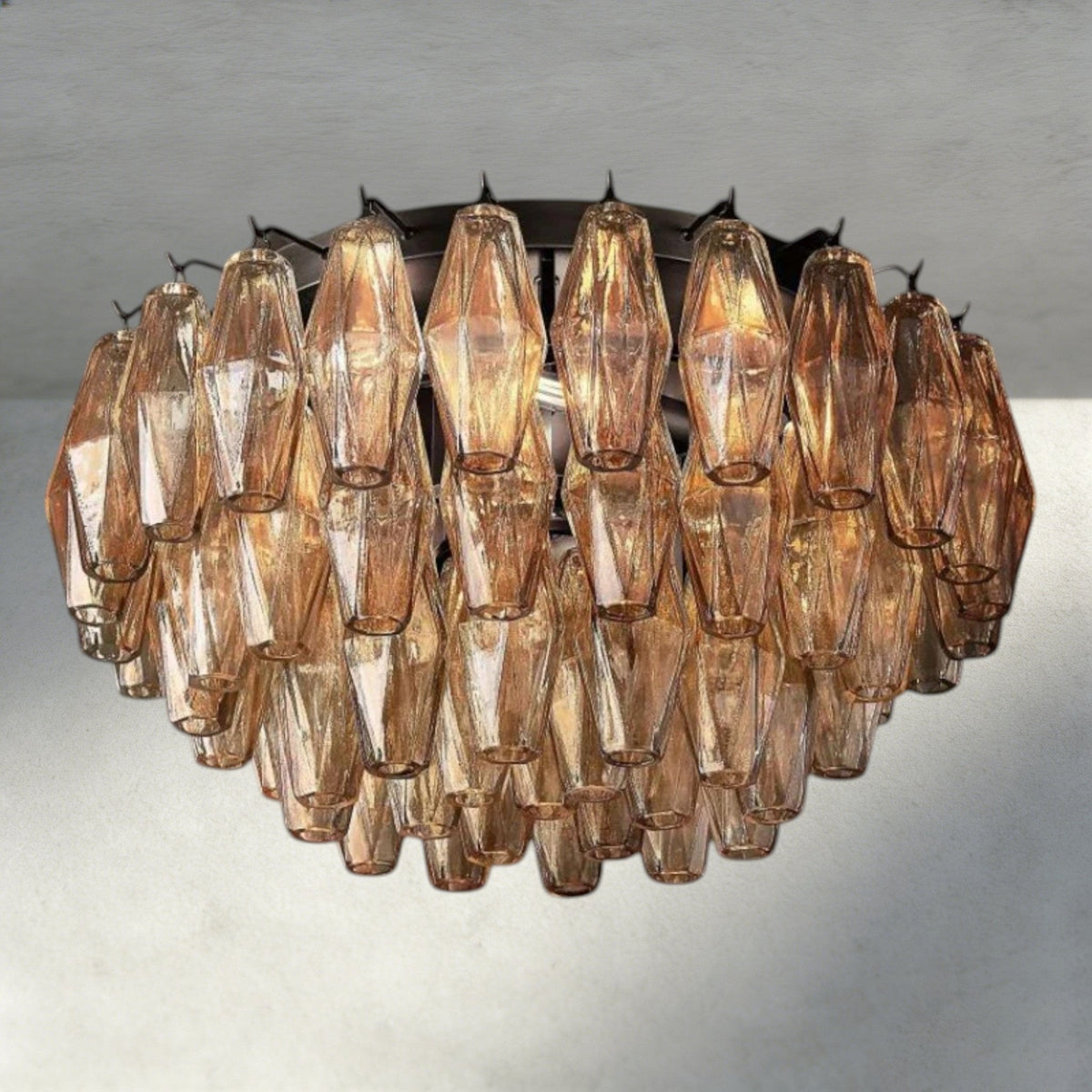 Cihela Clear/ Smoke Glass Flushmount 17", 22" - cyranlighting