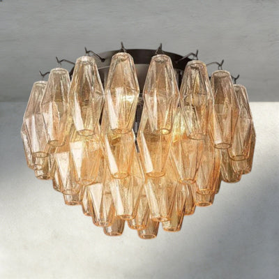 Cihela Clear/ Smoke Glass Flushmount 17", 22" - cyranlighting