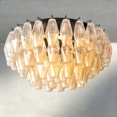 Cihela Clear/ Smoke Glass Flushmount 17", 22" - cyranlighting