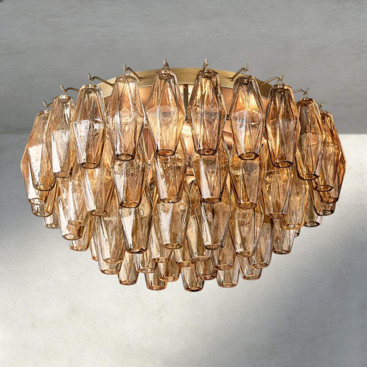 Cihela Clear/ Smoke Glass Flushmount 17", 22" - cyranlighting