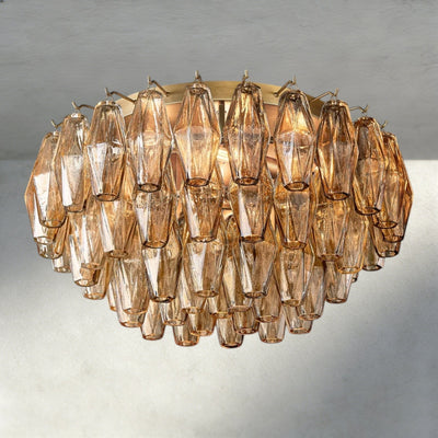 Cihela Clear/ Smoke Glass Flushmount 17", 22" - cyranlighting