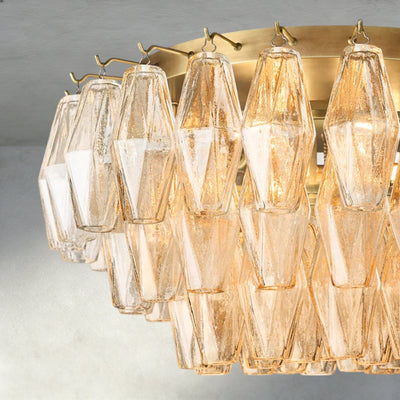 Cihela Clear/ Smoke Glass Flushmount 17", 22" - cyranlighting