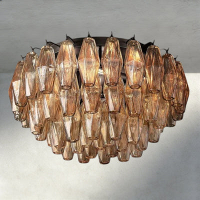 Cihela Clear/ Smoke Glass Flushmount 17", 22" - cyranlighting