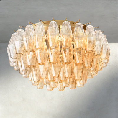 Cihela Clear/ Smoke Glass Flushmount 17", 22" - cyranlighting