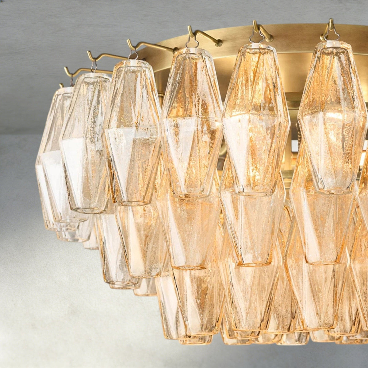 Cihela Clear/ Smoke Glass Flushmount 17", 22" - cyranlighting