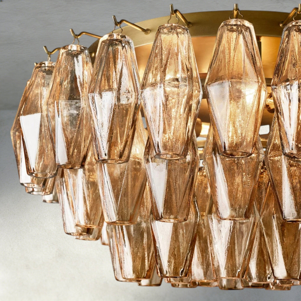 Cihela Clear/ Smoke Glass Flushmount 17", 22" - cyranlighting
