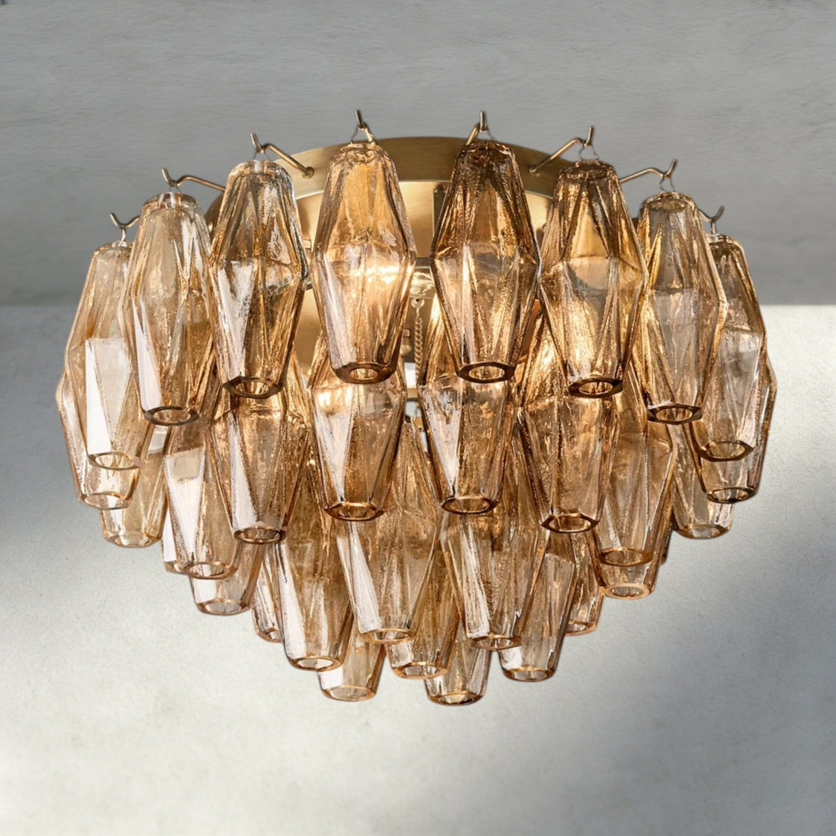 Cihela Clear/ Smoke Glass Flushmount 17", 22" - cyranlighting