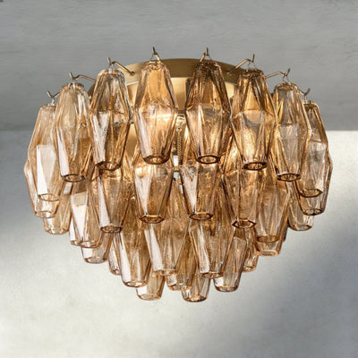 Cihela Clear/ Smoke Glass Flushmount 17", 22" - cyranlighting