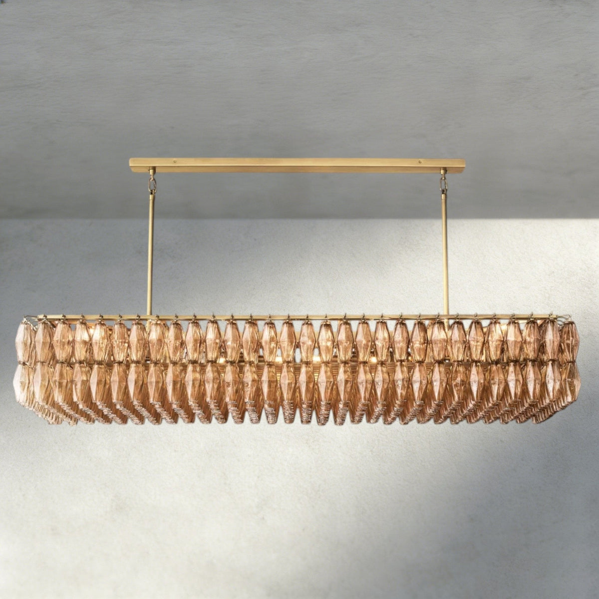 CIHELA CLEAR/ SMOKE GLASS RECTANGULAR CHANDELIER 54", 74" - cyranlighting