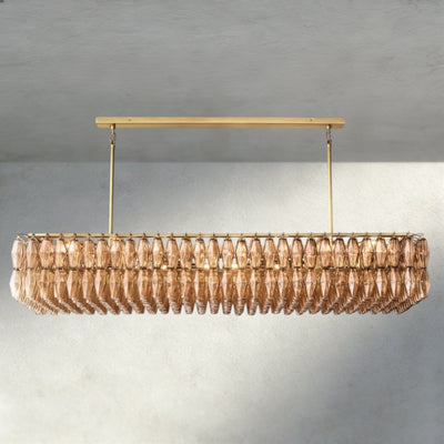 CIHELA CLEAR/ SMOKE GLASS RECTANGULAR CHANDELIER 54", 74" - cyranlighting