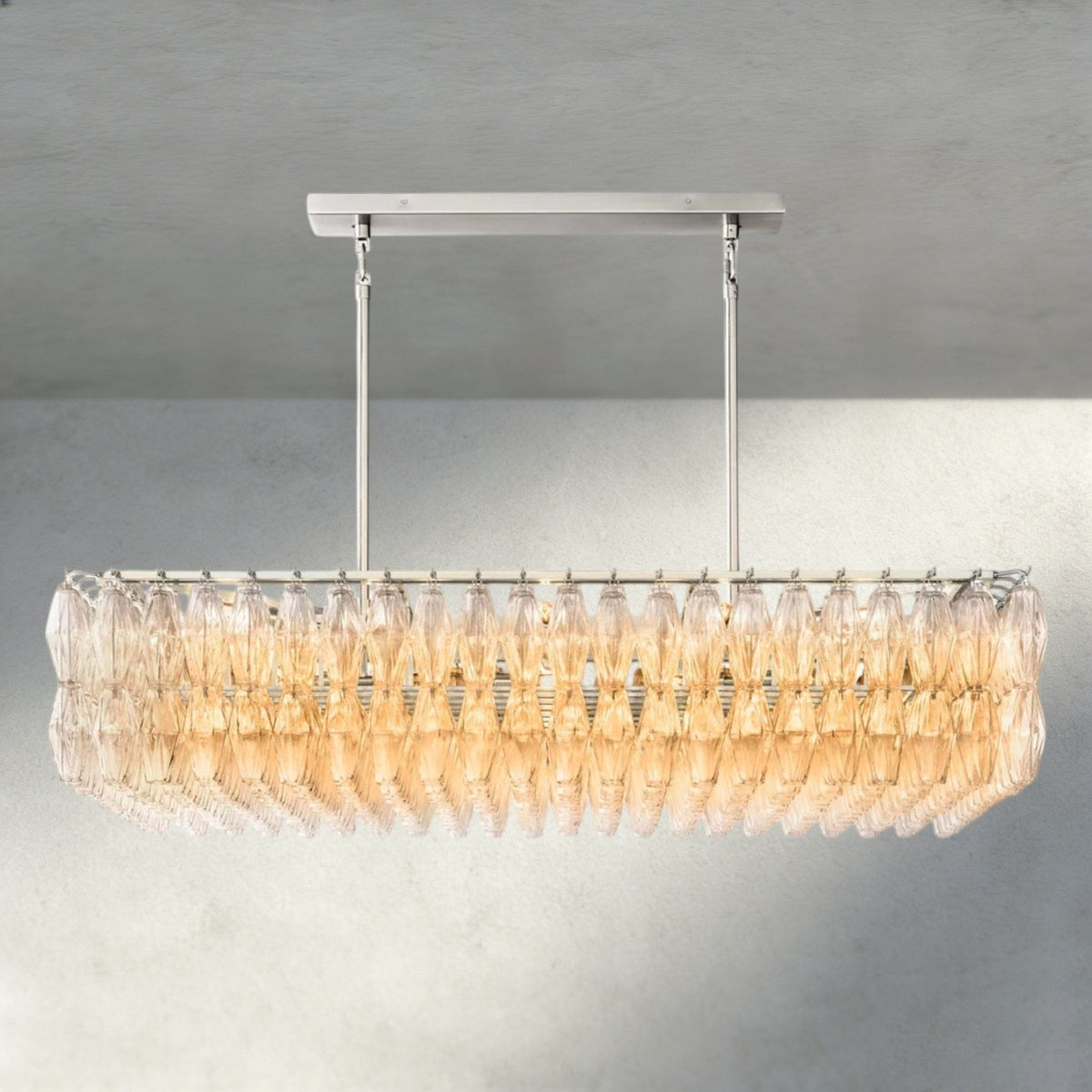 CIHELA CLEAR/ SMOKE GLASS RECTANGULAR CHANDELIER 54", 74" - cyranlighting