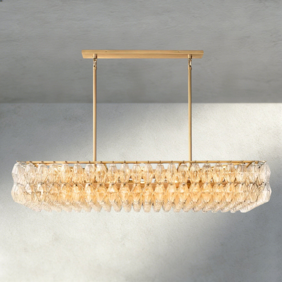 CIHELA CLEAR/ SMOKE GLASS RECTANGULAR CHANDELIER 54", 74" - cyranlighting